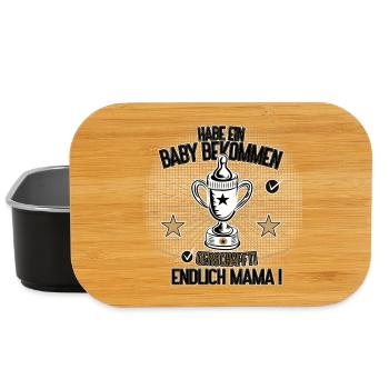 Endlich Mama Baby Bekommen Humor Design - Lunch Box - Schwarz - Vorne