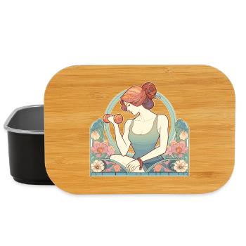 Fitness Strong Woman Gym Art Nouveau Gift - Lunch Box - black - Front
