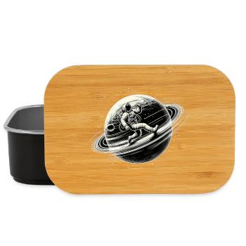 Astronaute Planète Grands Objectifs Orbite Jogging Cadeau - Boîte à goûter - noir - Devant