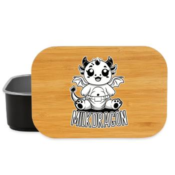 Milk Dragon – Cute Baby Dragon in Diaper - Lunch Box - black - Front