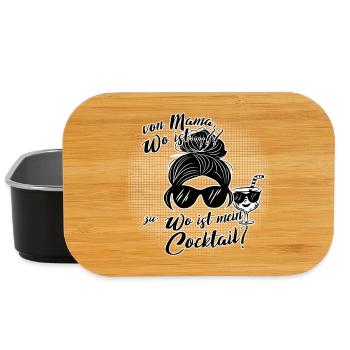 Von Mama zu Cocktail – Ehrlicher Mama Humor - Lunch Box - Schwarz - Vorne