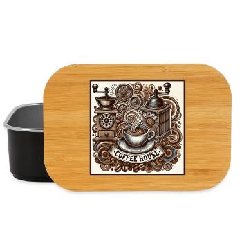 Vintage Coffeehouse Vibes - Lunch Box - black - Front