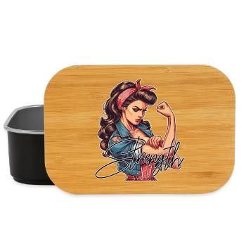 Stärke starke Frau Rockabilly Geschenk - Lunch Box - Schwarz - Vorne
