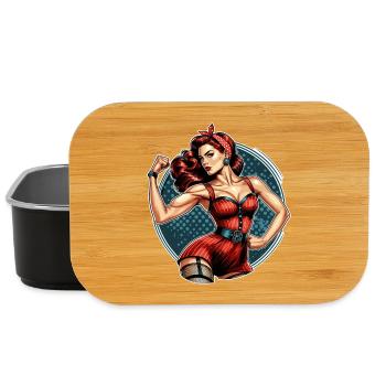 Starke Selbstbewusste Frau Rockabilly Geschenk - Lunch Box - Schwarz - Vorne