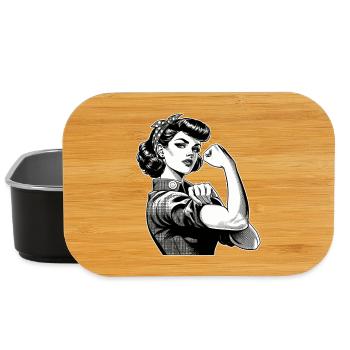 Starke Selbstbewusste Frau Rockabilly Geschenk - Lunch Box - Schwarz - Vorne