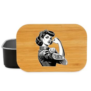 Stärke starke Frau Rockabilly Geschenk - Lunch Box - Schwarz - Vorne