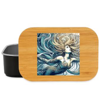 Sirène Sirène Blonde Art Nouveau Cadeau - Boîte à goûter - noir - Devant