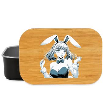 Bunny Costume Beautiful Woman Manga Cosplay Gift - Lunch Box - black - Front