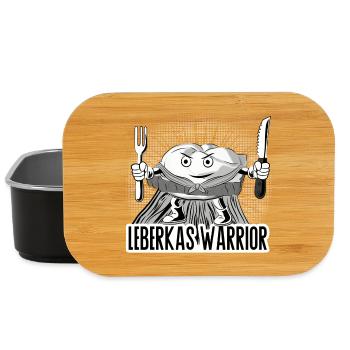 Leberkas Warrior – Deftiger Food Humor - Lunch Box - Schwarz - Vorne