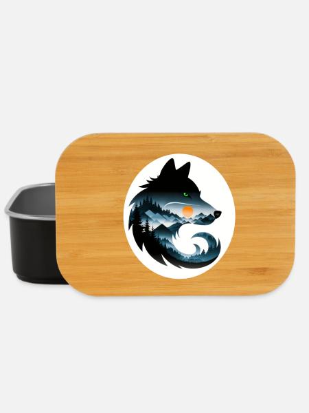 Wolf Landschaft - Lunch Box - Schwarz