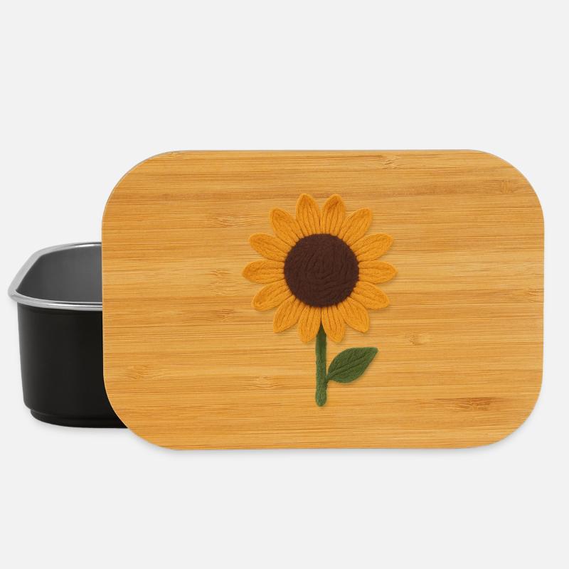 Filz Sonnenblume Texturkunst - Lunch Box - Schwarz