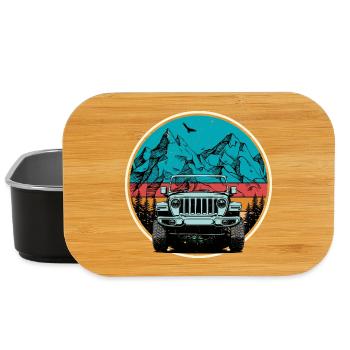 Berg-Jeep-Abenteuer-Illustration - Lunch Box - Schwarz - Vorne