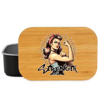 Stärke starke Frau Rockabilly Style Geschenk - Lunch Box - Schwarz - Vorne