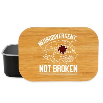 Neurodivergent Not Broken – Strong Mind Statement - Lunch Box - Schwarz - Vorne