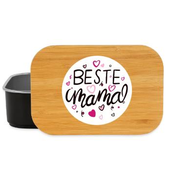 Liebevolles Mama-Design mit Herzmotiven - Lunch Box - Schwarz - Vorne