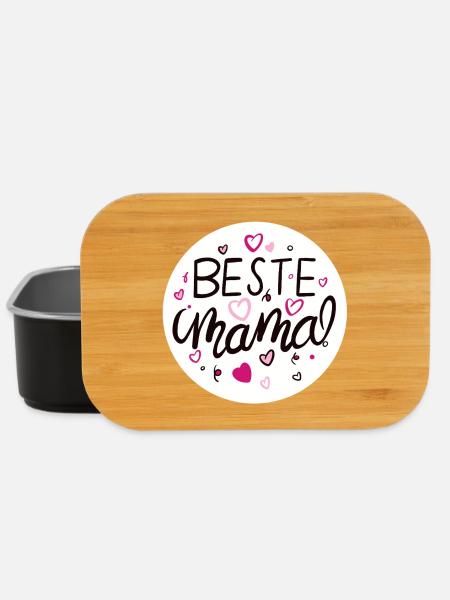 Liebevolles Mama-Design mit Herzmotiven - Lunch Box - Schwarz