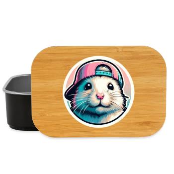 Hamster with cap in pastel - Lunch Box - black - Front