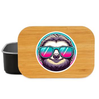 Sloth with sunglasses in pastel - Lunch Box - black - Front