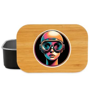 Frau mit Taucherbrille Taucherin in Pastell - Lunch Box - Schwarz - Vorne