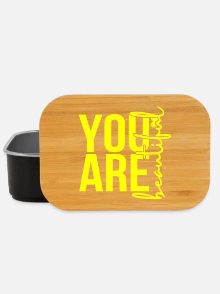 You Are Beautiful - Yellow - Lunch Box - Schwarz