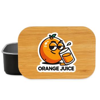 "Orange Juice" Fun Cartoon Citrus Drink - Lunch Box - black - Front