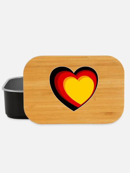 3D heart in black, red and gold - Lunch Box - black