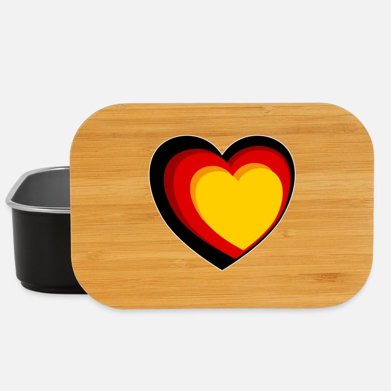 3D heart in black, red and gold - Lunch Box - black