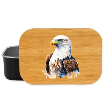 Majestic Eagle Portrait in Watercolor - Lunch Box - black - Front