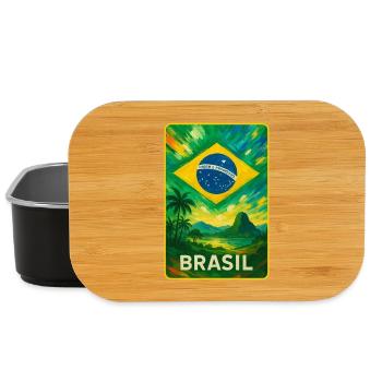 Brazil Flags Landscape Design - Lunch Box - black - Front