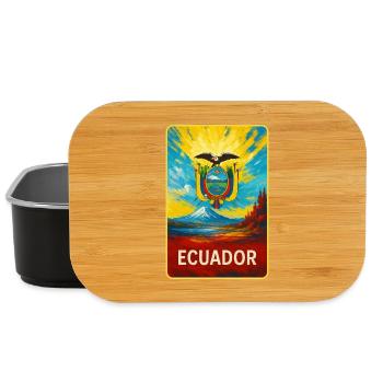 Ecuador - Farbenfrohes Emblem - Lunch Box - Schwarz - Vorne