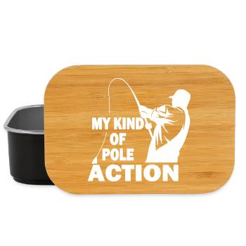 My Kind of Pole Action - Fun fishing design - Lunch Box - black - Front