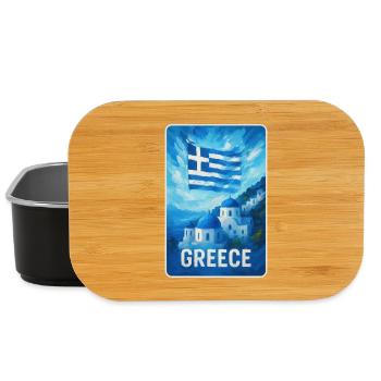 Grèce Santorin Drapeau - Boîte à goûter - noir - Devant