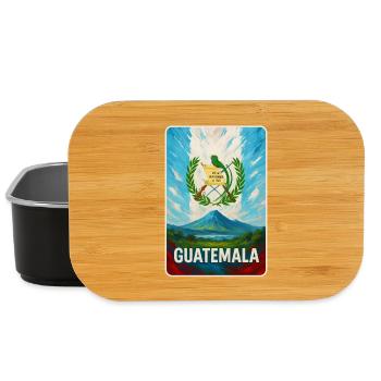 Volcan du Guatemala et armoiries nationales - Boîte à goûter - noir - Devant