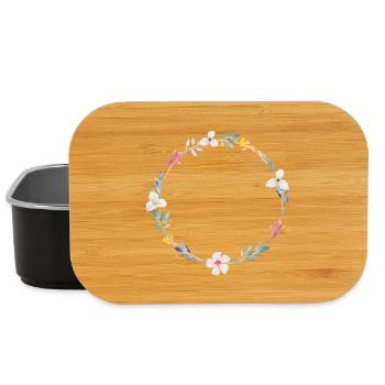Sommer Blumen Kranz, personalisierbar - Lunch Box - Schwarz - Vorne