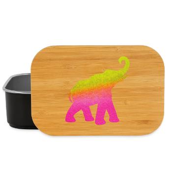 Yoga Éléphant Aquarelle Coloré Inde om Namaste - Boîte à goûter - noir - Devant
