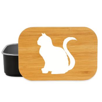katzen, silhouetten, sitzend - Lunch Box - Schwarz - Vorne
