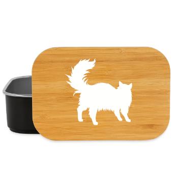 katzen silhouette langhaarig - Lunch Box - Schwarz - Vorne