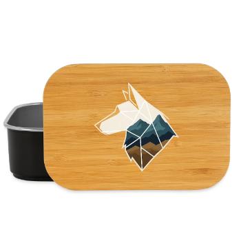 Geometrischer Wolf - Lunch Box - Schwarz - Vorne