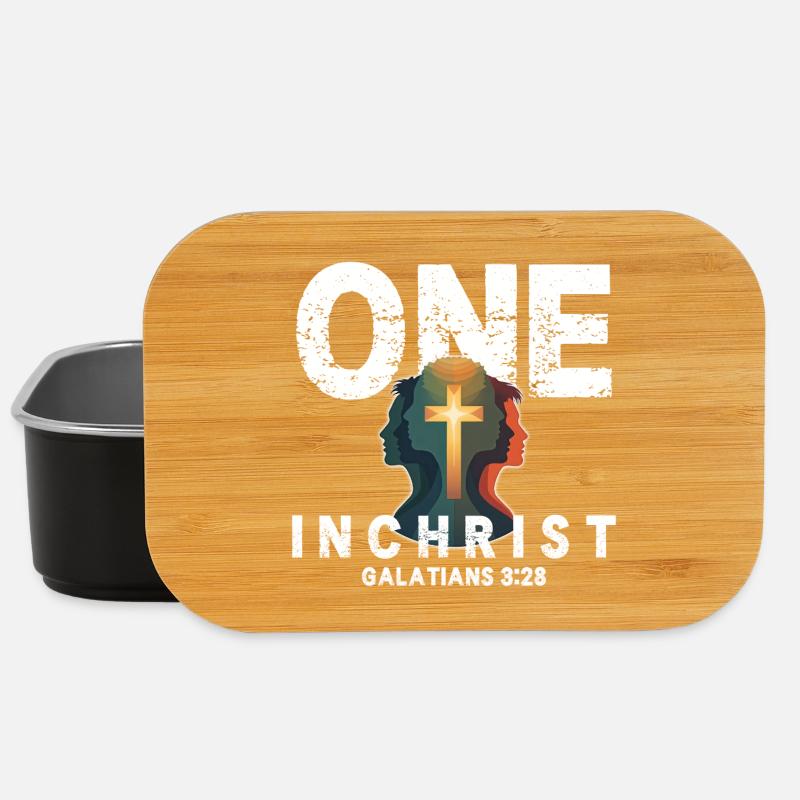 Glaube im Licht Jesus Kreuz Silhouette - Lunch Box - Schwarz