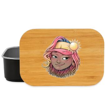 Illustration de fille boho ensoleillée - Boîte à goûter - noir - Devant