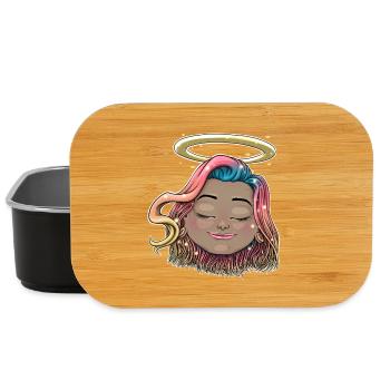 Celestial Angel Girl Illustration - Lunch Box - black - Front