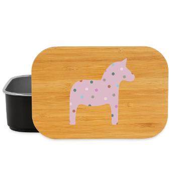 Dalapferd Punkte Dots skandinavisch Deko skandi - Lunch Box - Schwarz - Vorne