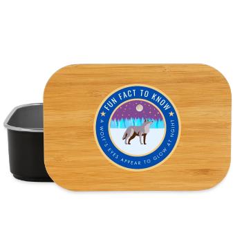 A wolf's eyes appear to glow at night - Lunch Box - black - Front