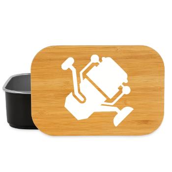 White Fishing Reel Silhouette - Lunch Box - black - Front