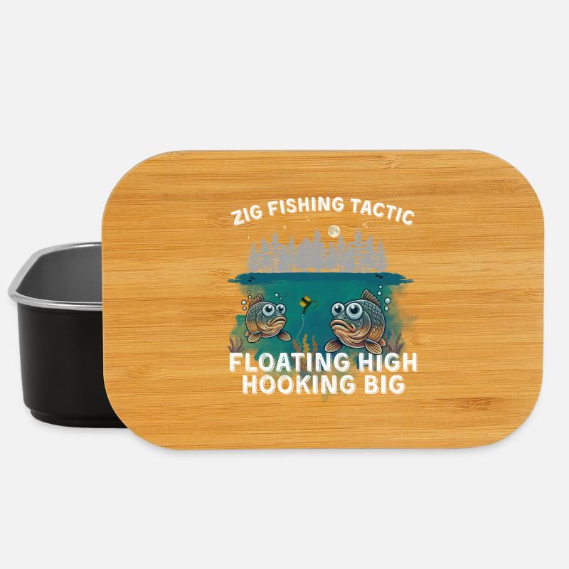 Carp Fishing Humor Zig Tactic Floating High - Lunch Box - black