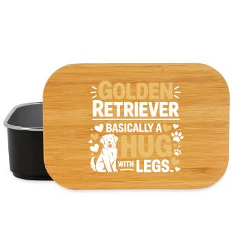 Funny Golden Retriever Dog Design - Lunch Box - black - Front
