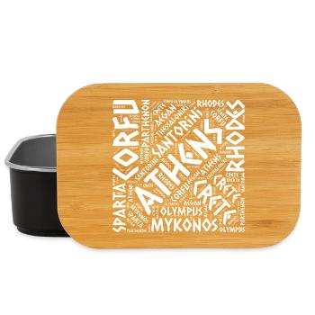 Typografischer Stadtplan für Griechenland - Lunch Box - Schwarz - Vorne