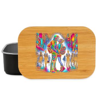 Vibrant Neon City Couple - Lunch Box - black - Front