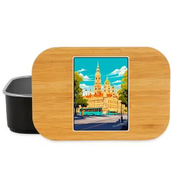 Wien Österreich Vintage Stadtbild Kunst Illustration - Lunch Box - Schwarz - Vorne