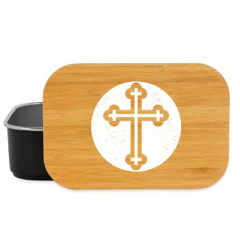 Croix bulgare orthodoxe dans cercle blanc - Boîte à goûter - noir - Devant